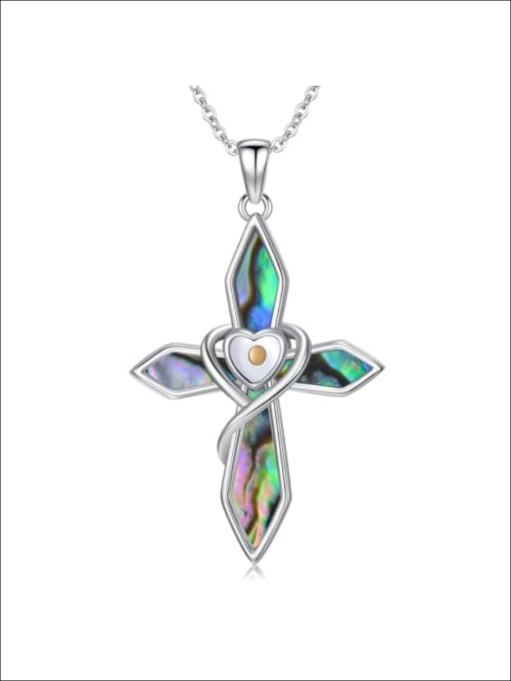 925 Sterling Silver Mustard Seed Cross Pendant Necklace